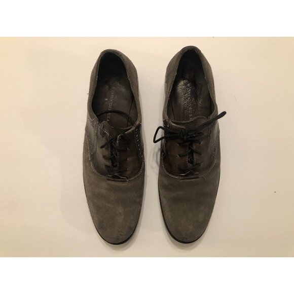 john varvatos men\'s gray leather suede dress shoes size: 9M main image 7